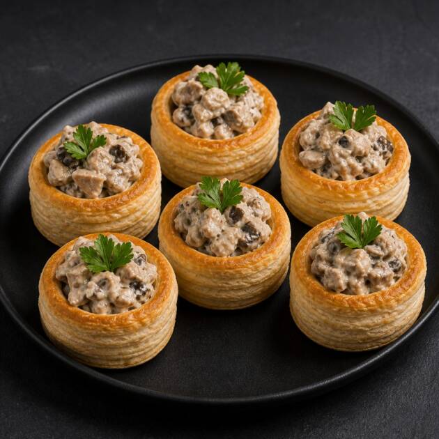 Vol-au-vent s kuřecím masem a houbami