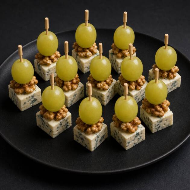 Kanapky s hrozny a sýrem gorgonzola