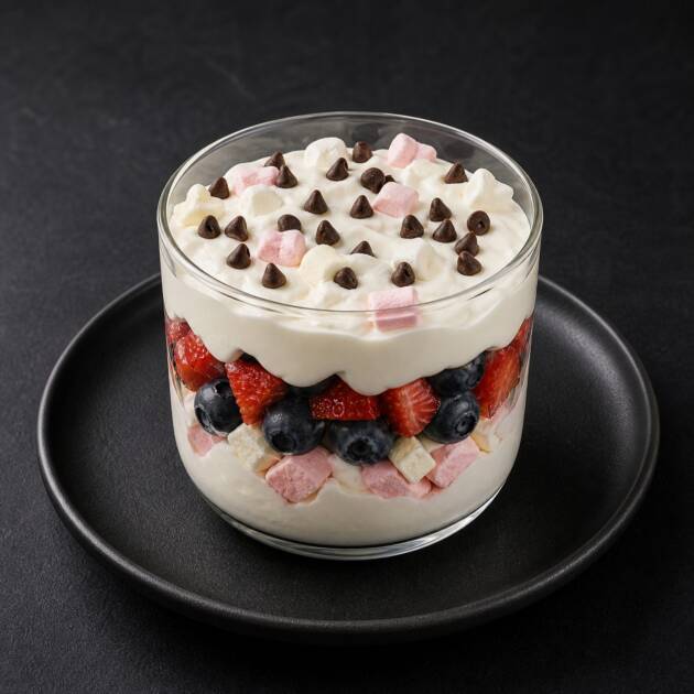 Mousse dezerty s jahodami a borůvkami